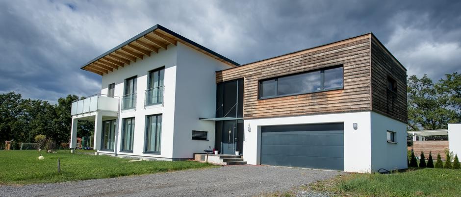 Pultdach Steiermark Einfamilienhaus mit Garage